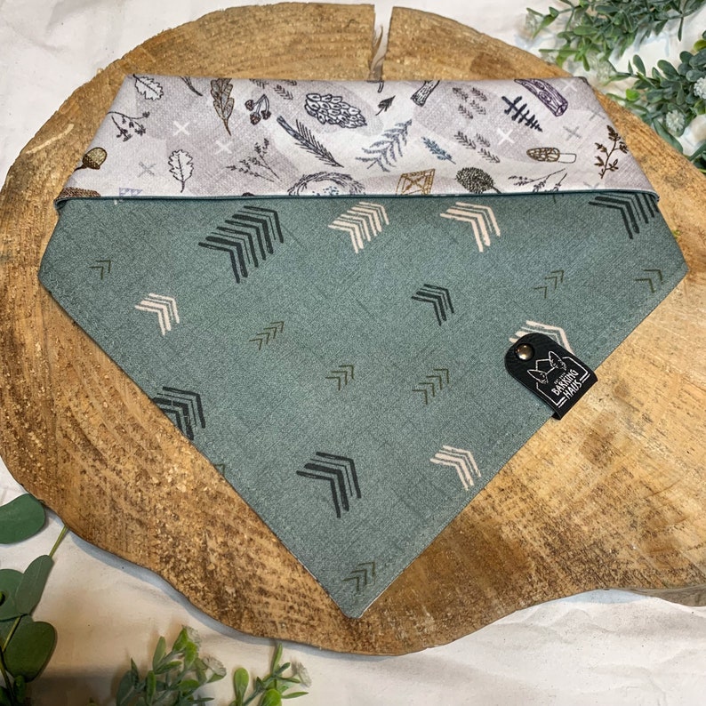 Forest Forager Double Sided Bandana 100% Cotton Geometric, Forest, Foraging image 2