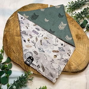 Forest Forager Double Sided Bandana 100% Cotton Geometric, Forest, Foraging image 1