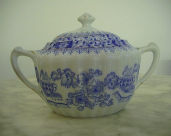 VINTAGE ** Schaller ** China blau ** Zuckerdose