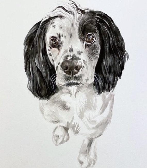 9x12 Custom Watercolor Pet Portrait Painting Etsy