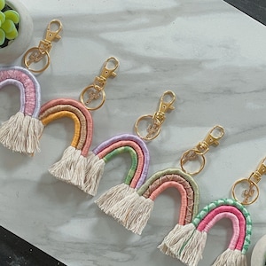 DESERT COLLECTION | Macrame Rainbow Keychains | Macrame Rainbows | Birthday Gift | Baby Shower