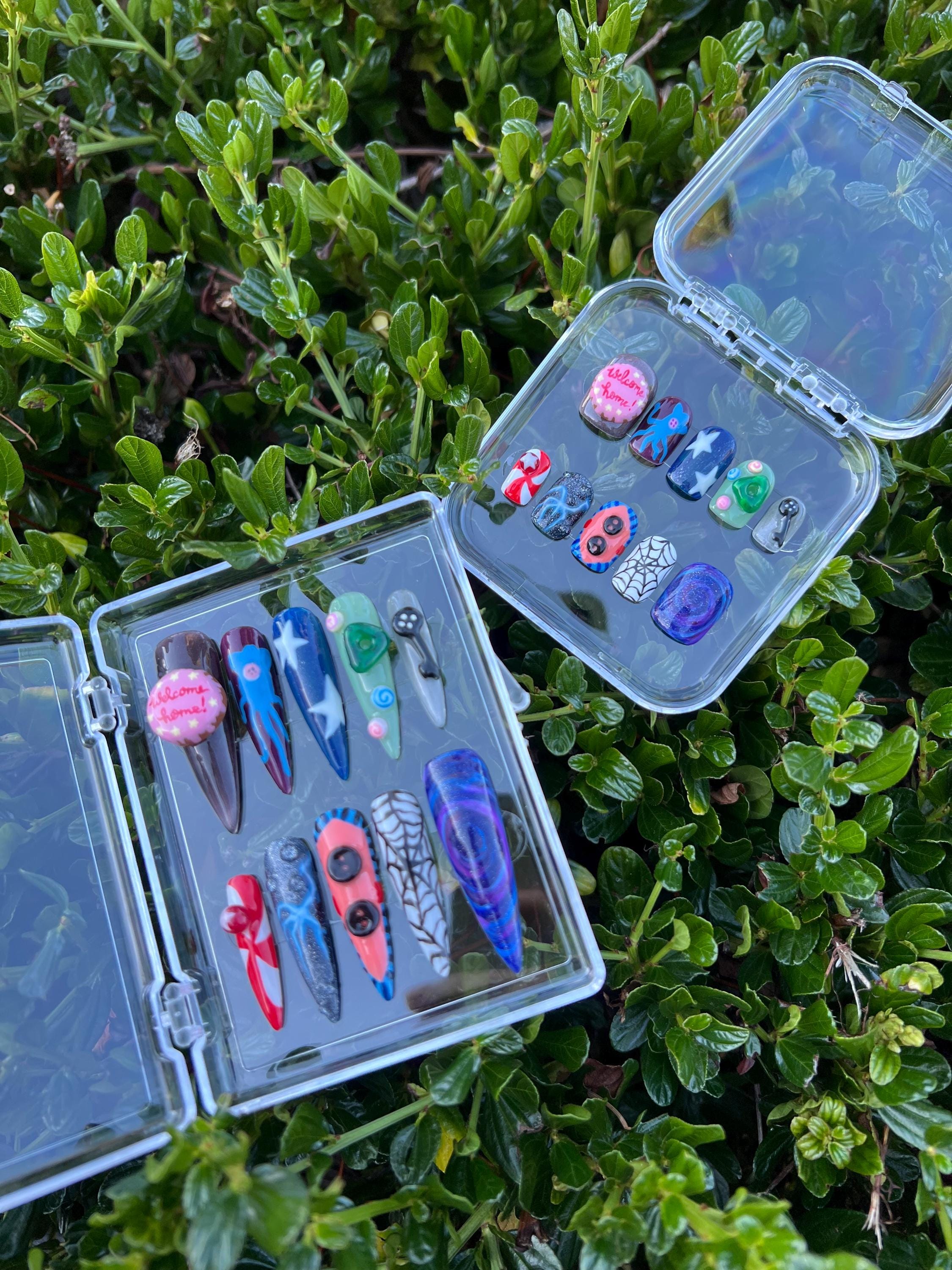 Coraline Inspired Press-on Nails Handmade