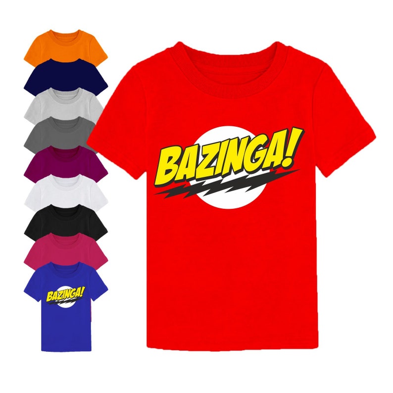 Big Bang Theory Bazinga Sheldon Cooper Childs Kids Youth New Cotton T Shirt