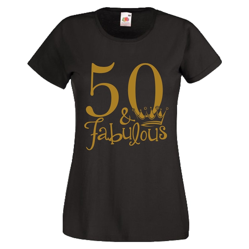50th Birthday Gift T-Shirt 50 And Fabulous Queen Made In 1969 Crown Ladies Top