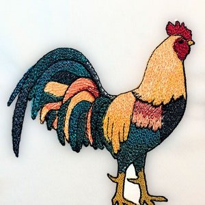 Cocky Colorful Rooster Machine Embroidery Design