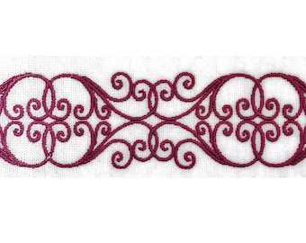 Delicate Scroll Work Medium Double Scroll Machine Embroidery Design