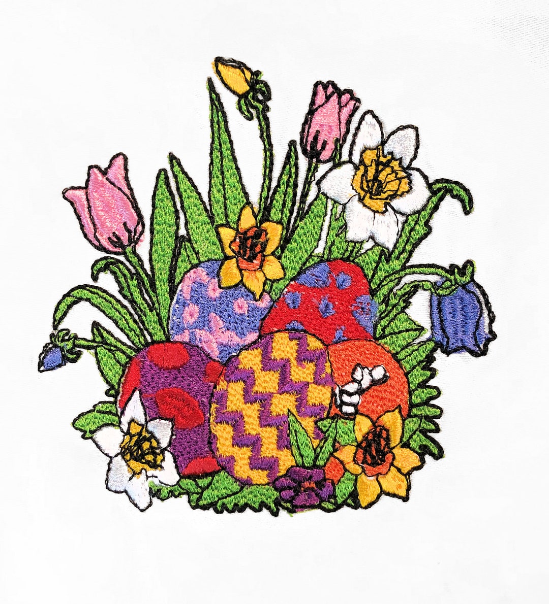 Easter Eggs and Flowers Machine Embroidery Design - Etsy