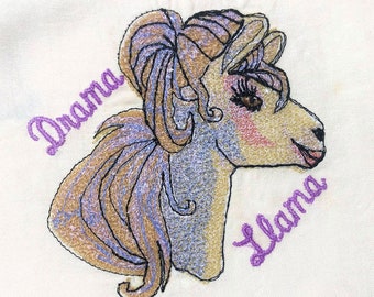 Drama Llama Machine Embroidery Design