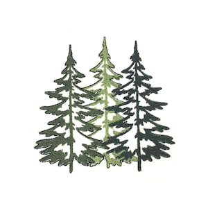 Mittel drei majestätische Kiefern Bäume, Stickdatei für maschine (5 x 18 cm Stickrahmen)