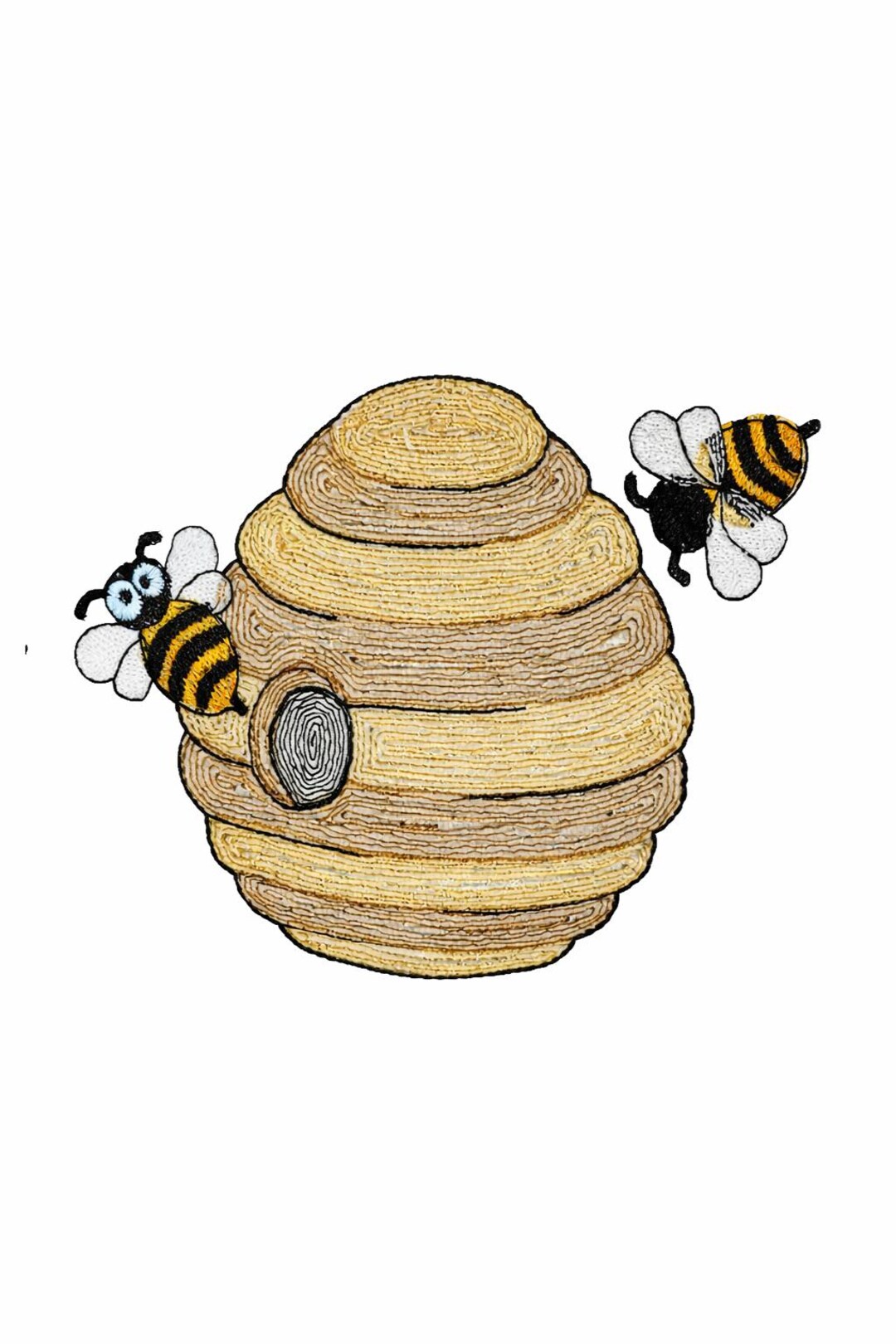 Small Beehive and Bees Machine Embroidery Design - Fits 4x4 Hoop ...