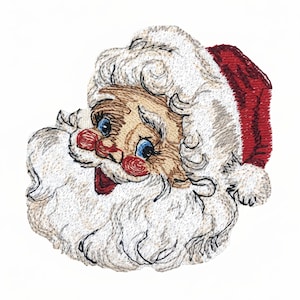 RETRO SANTA Machine Embroidery Design Extra Small (Fits 4x4 inch frame and smaller)