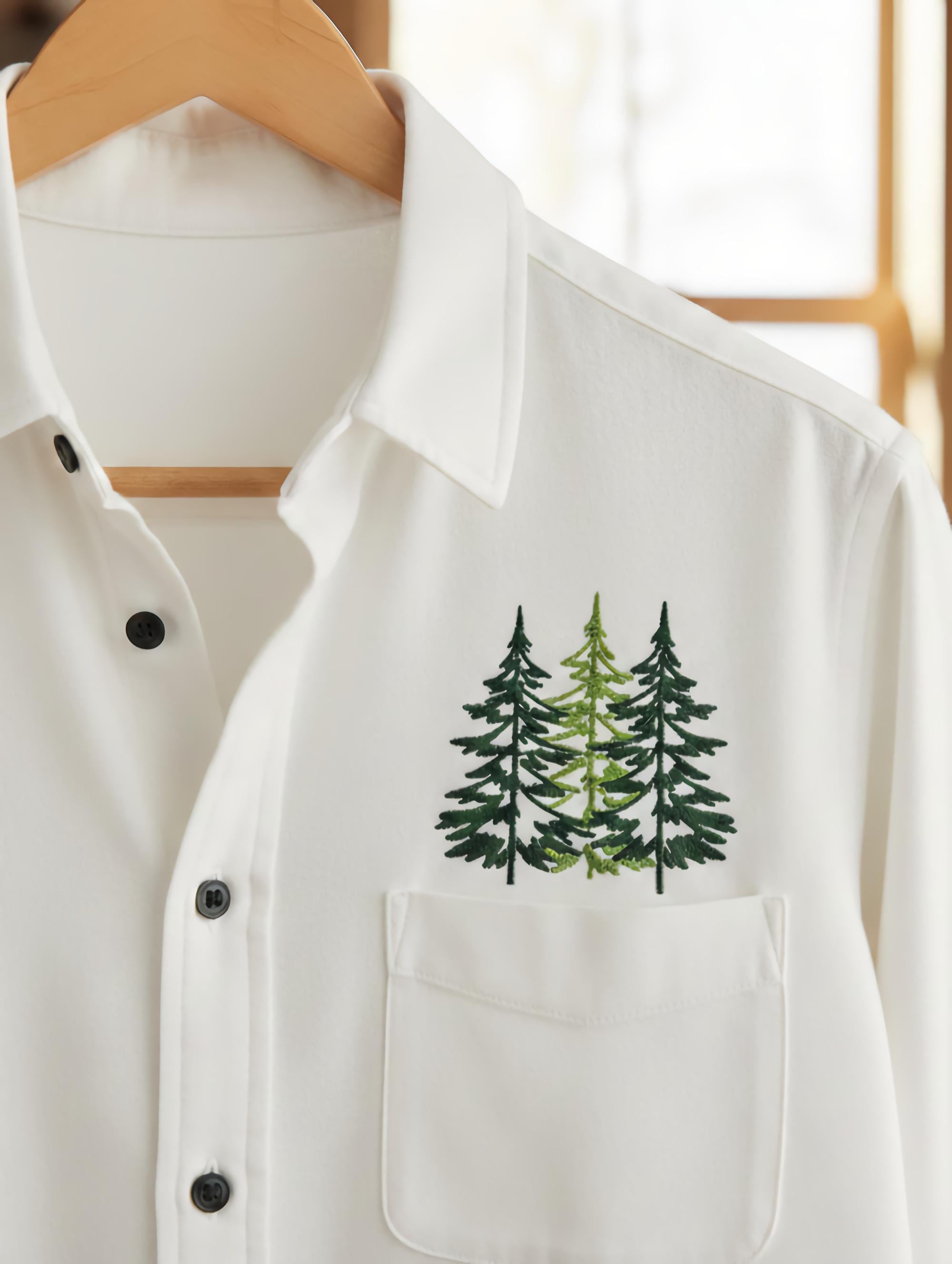 Three Majestic Pine Trees Machine Embroidery Design for 4 X 4 Inch Hoop ...