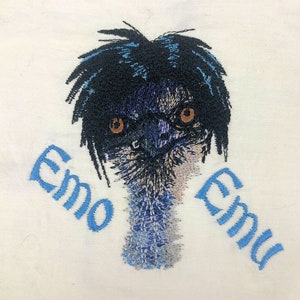 Emo Emu Machine Embroidery Design image 1