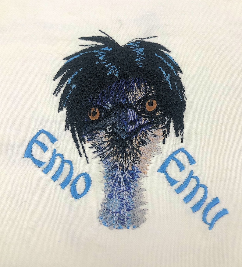 Emo Emu Machine Embroidery Design image 1