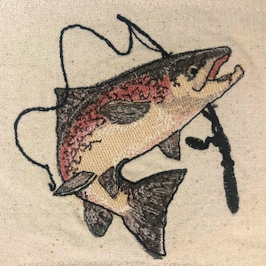 Fishing for Trout Machine Embroidery Design