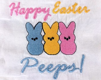 Diseño de bordado a máquina de Peeps de feliz Pascua
