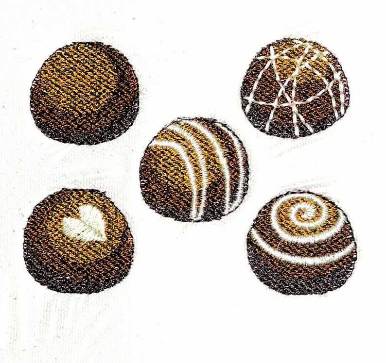 Set of 5 Individual Chocolate Truffles Machine Embroidery Designs - Etsy