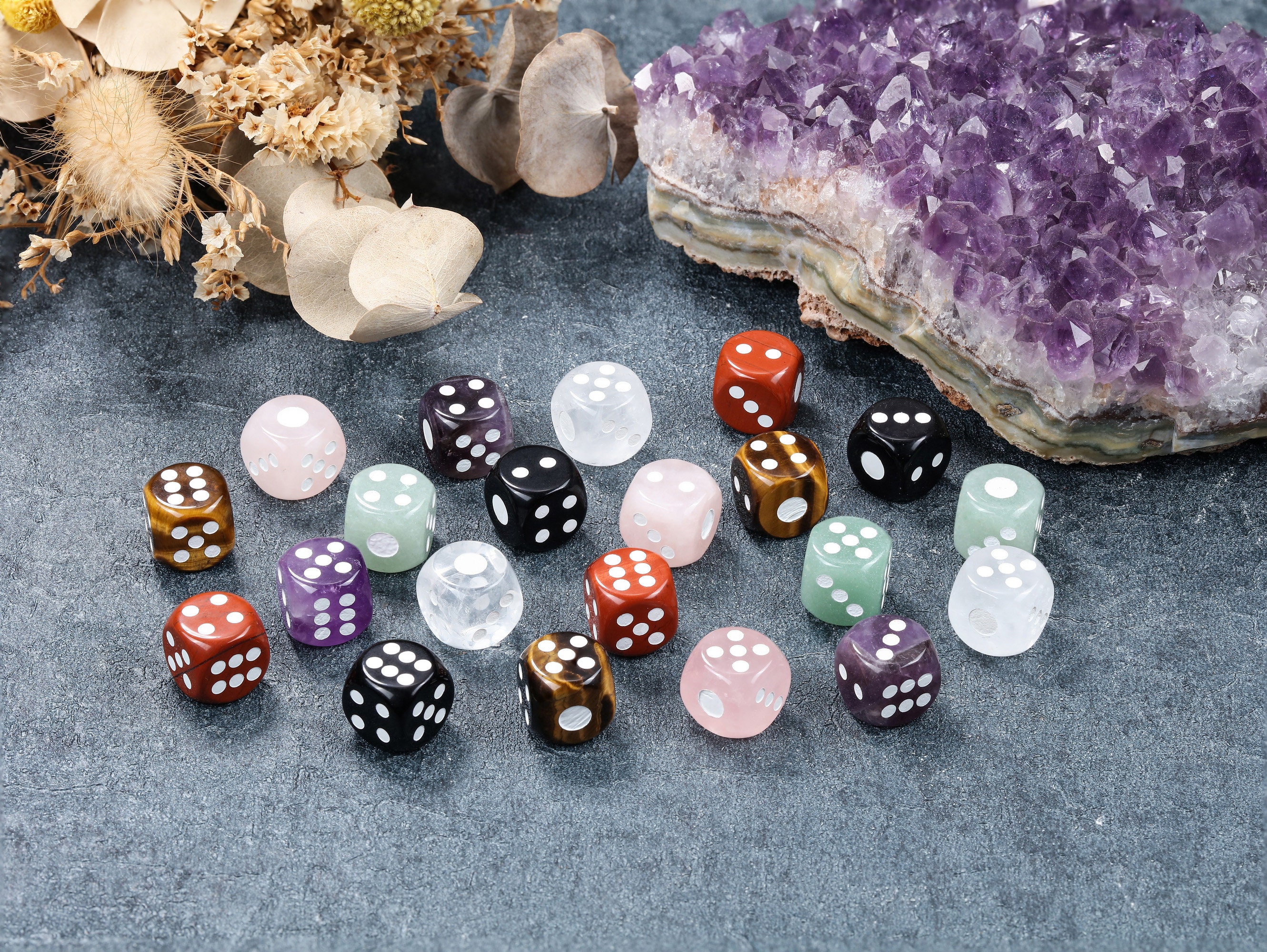 4, 20 or 50 BULK pcs Multi-Color Dice Beads Gambler, Las Vegas-US Seller-  MC947