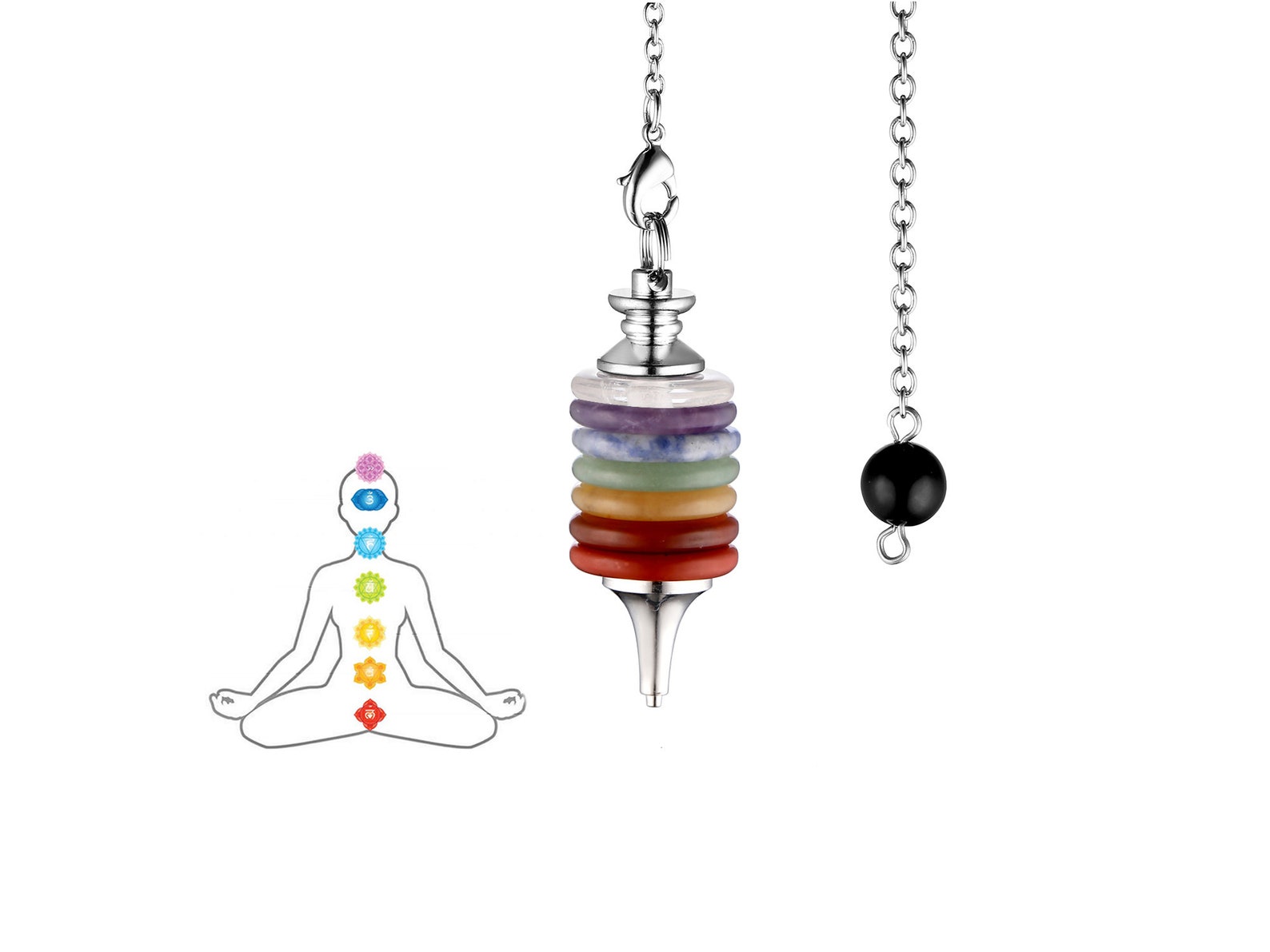 7 Chakra Pendulum/ Chakra Coin Pendulum/ Divination Tool/ Etsy