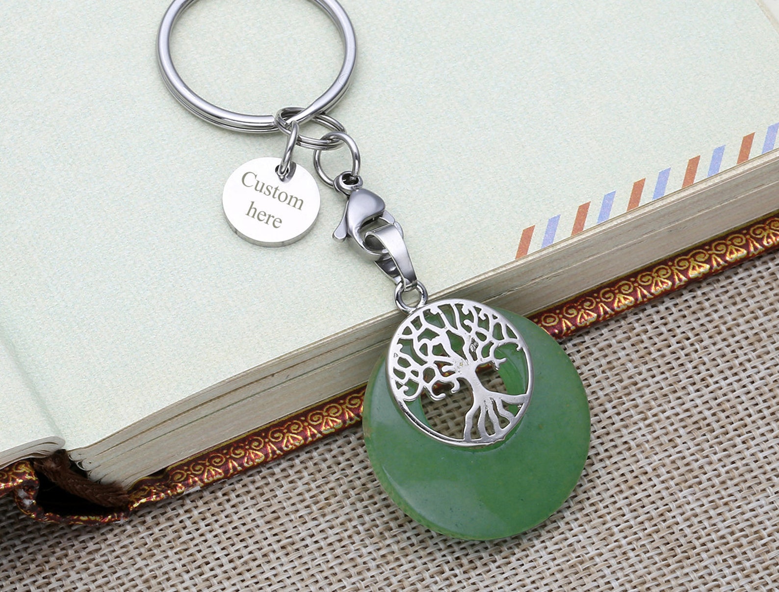 Personalized Tree of Life Abalone Keychain Crystal Keychain Etsy UK