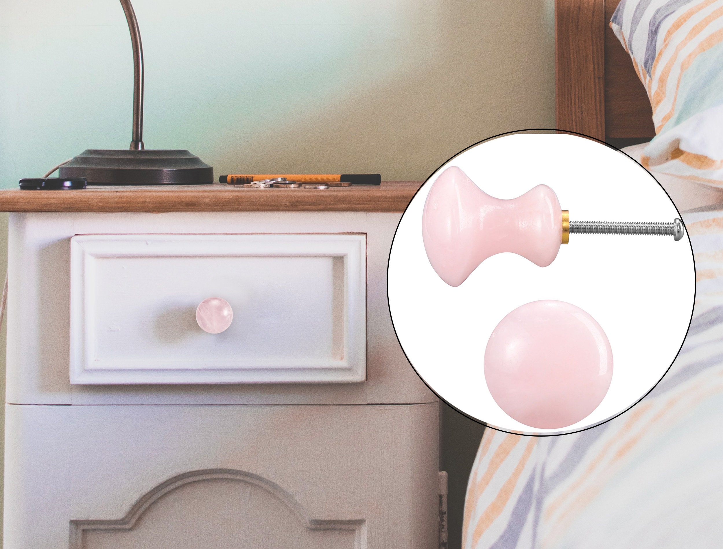 Rose Quartz Knobs 4 Pack/ Crystal Drawer Knobs/ Pink Etsy Australia