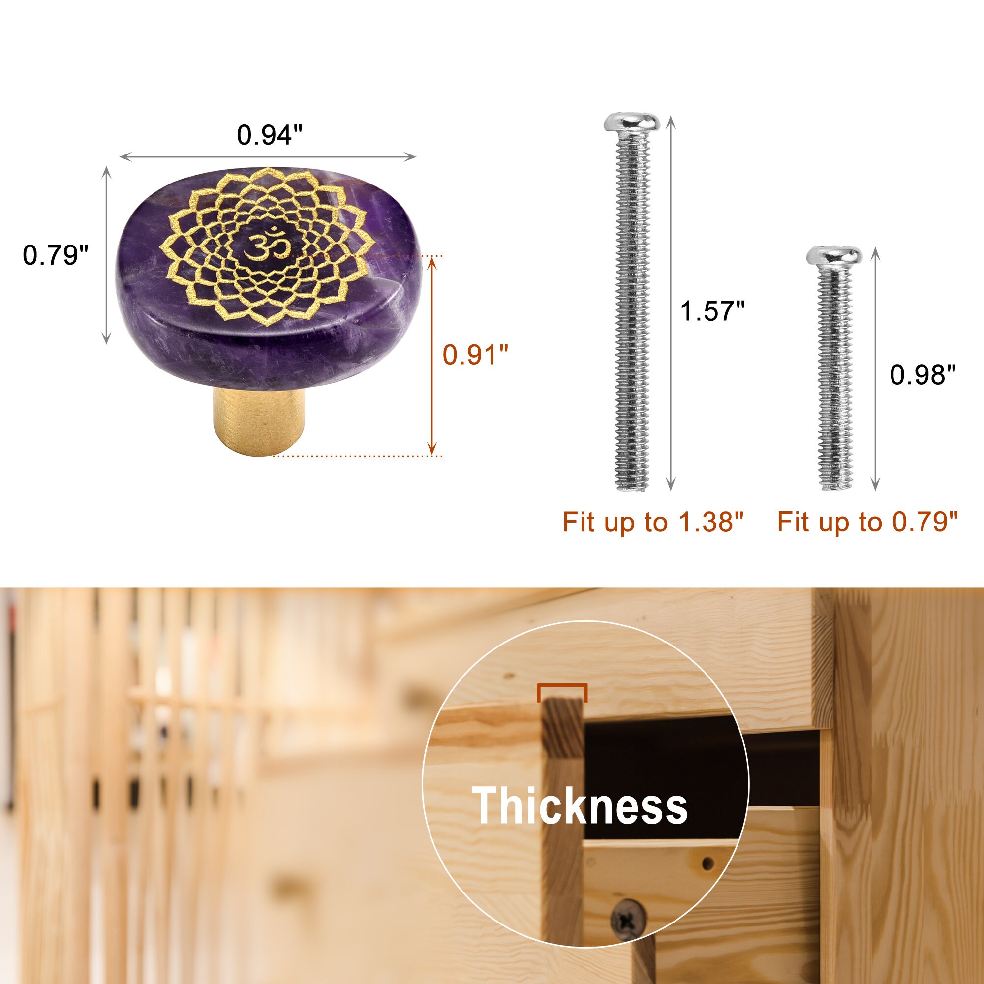 Amethyst Möbelknöpfe/ 4x Kommode Schubladengriffe / | Etsy