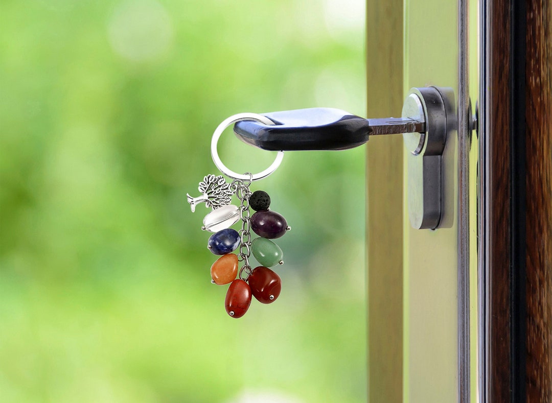 Chakra Tree of Life Keychain Family Tree Keychain 7 Chakra Etsy