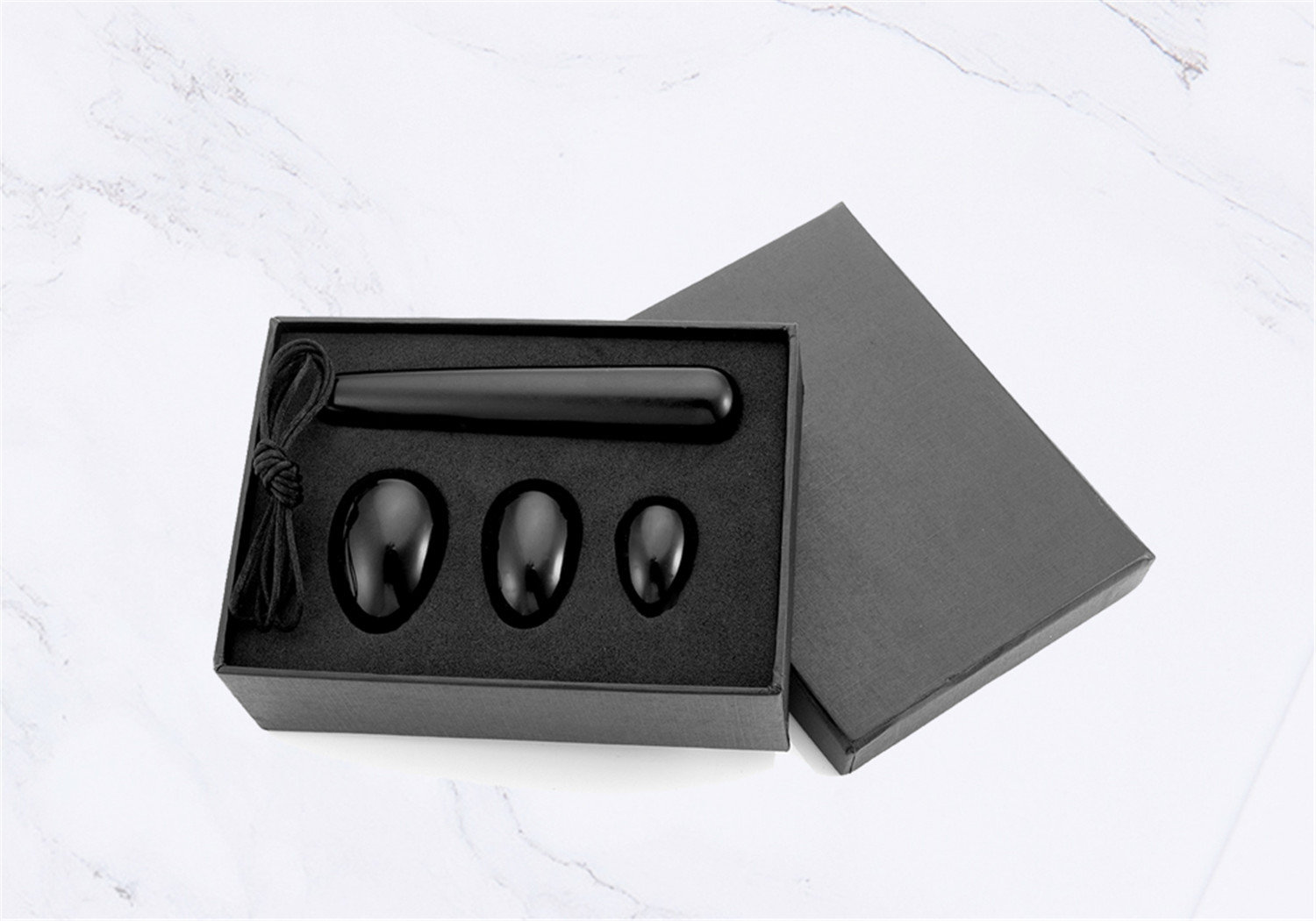 Yoni Eggs With Massage Wand3pcs Obsidian Eggskegel Egggua Etsy