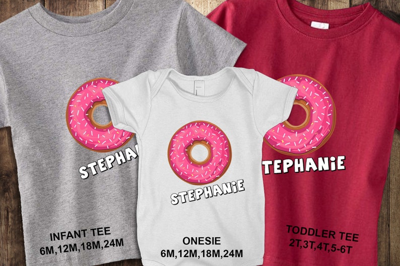 Baby Outfit Pink Donut |Toddler Shirts| Baby Onesie Baby Clothes Animal Personalized Shirts Name Onesie Personalized Onesie