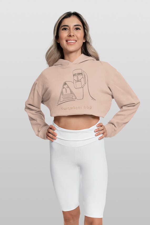 ARTSAKH STRONG crop hoodie | We Will Win | Dusty Rose Adult Crop Hoodie