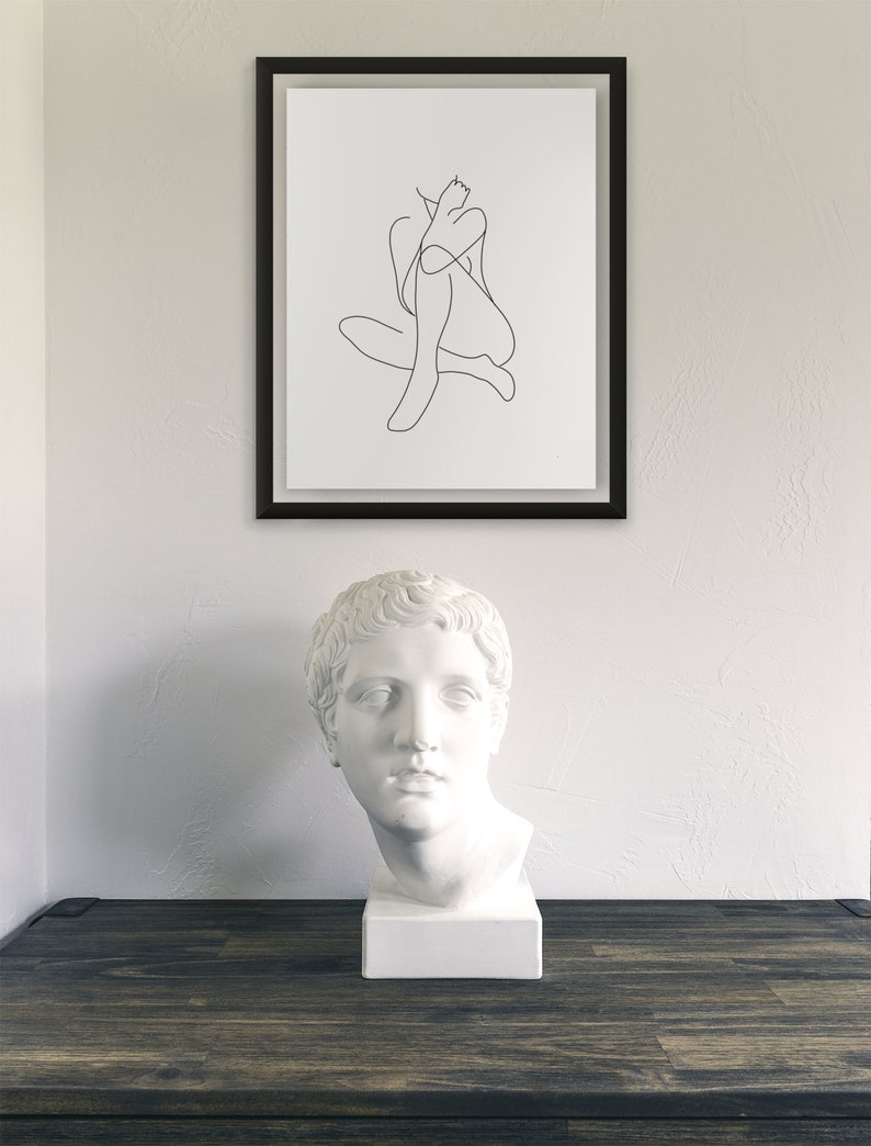 WOMAN LINE ART Body Line Art Minimal Home Decor Art | Etsy