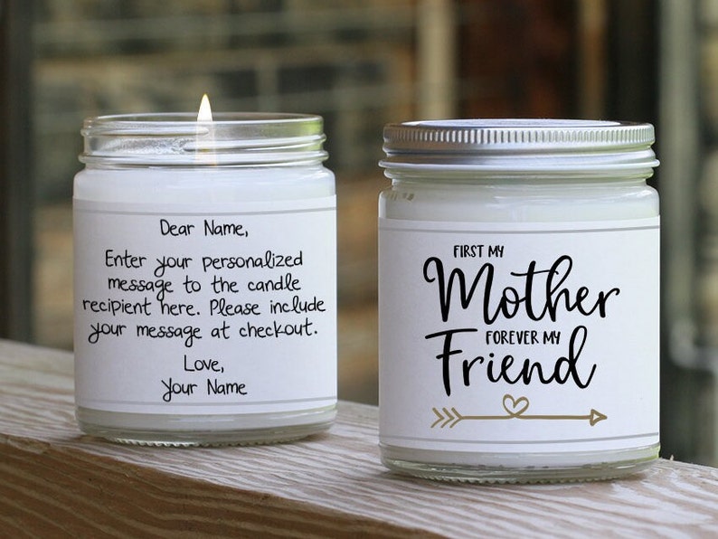 Candle Gift for Mom from Daughter, Mother Daughter Friendship, Personalized Gift for Mom, Mothers Day Card, Unique Mom Birthday Gift Ideas image 1