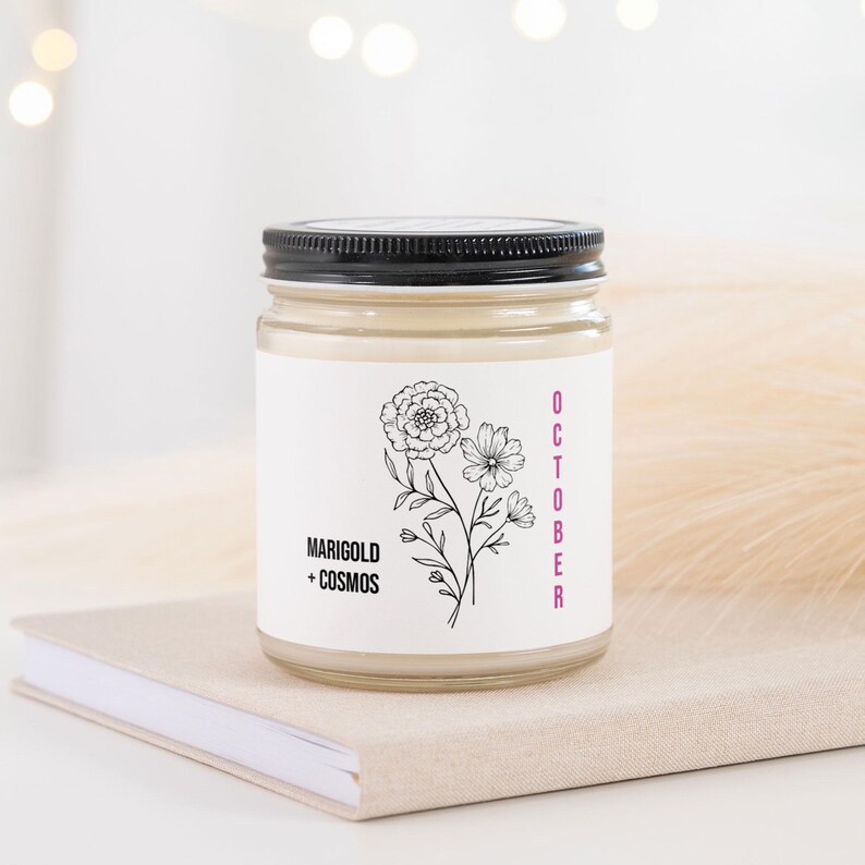 October Birth Flower Candle