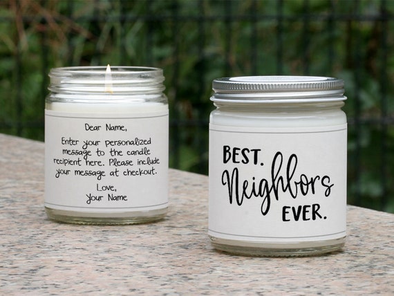 Neighbor Gift, Funny Candles, Good Neighbor Gifts, Thank You, Personalized  Christmas Gift 