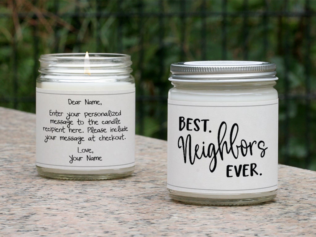 Best Neighbors Ever Gift Neighbor Thank You Gift Candle Card