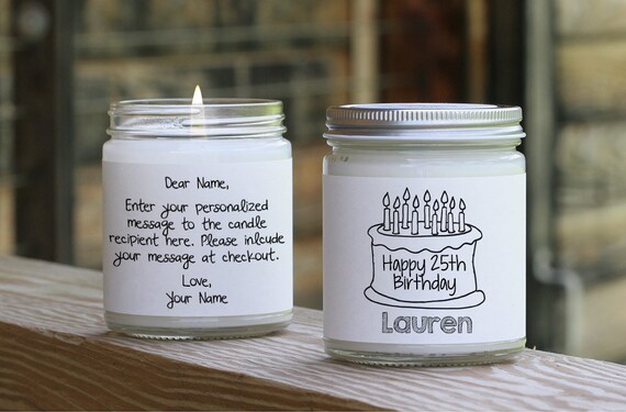 Personalized Birthday Gift Happy Birthday Candle Birthday Etsy