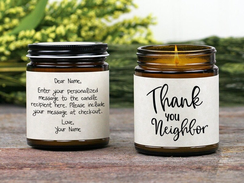 Thank You Neighbor Gift Neighbor Appreciation Candle Etsy