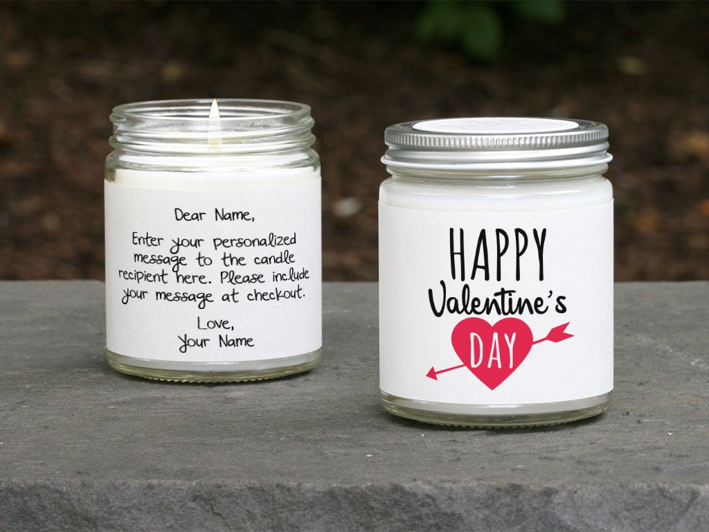 Personalized Happy Valentine's Day Candle Card Gift Etsy