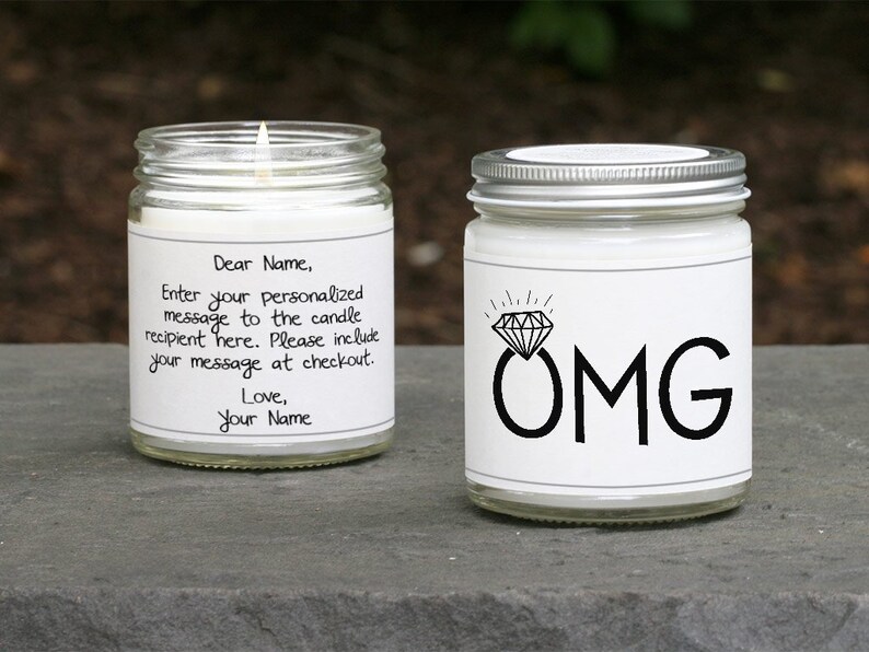 Engagement Candle Gift for Friend Personalized Engagement Etsy