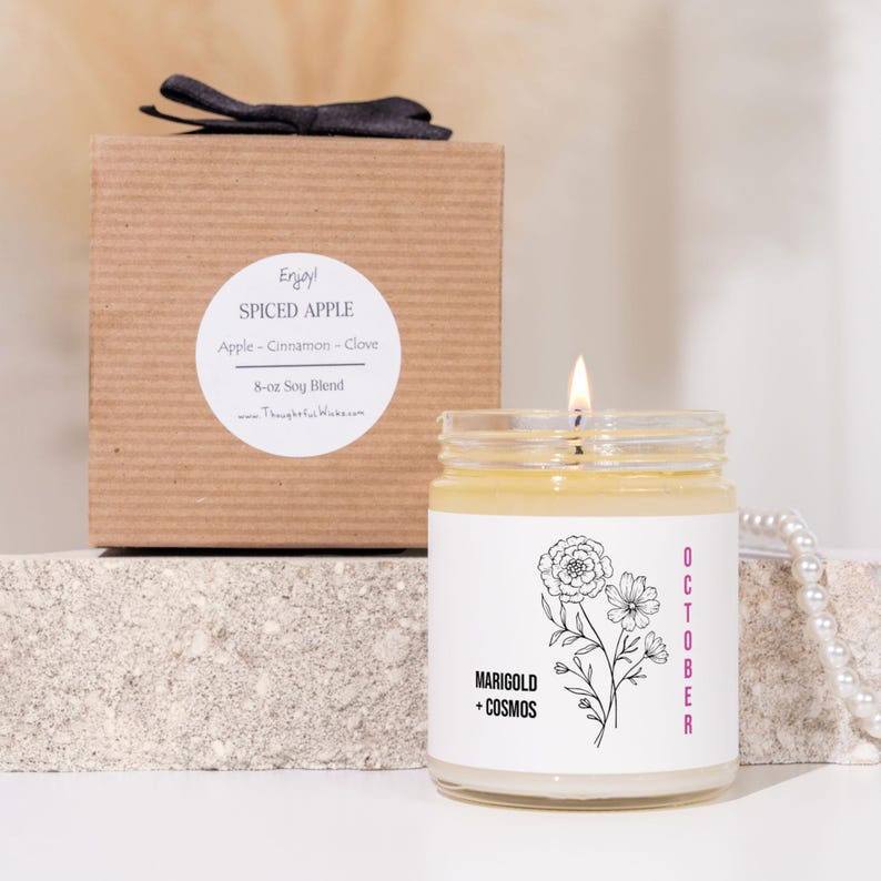 October Birth Flower Candle - Thumbnail 2