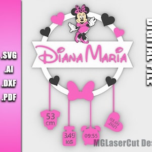 Baby Namen Zeichen Neugeborene SVG. Personalisiertes Namensschild, Laser geschnitten Dateien, SOFORT DOWNLOAD