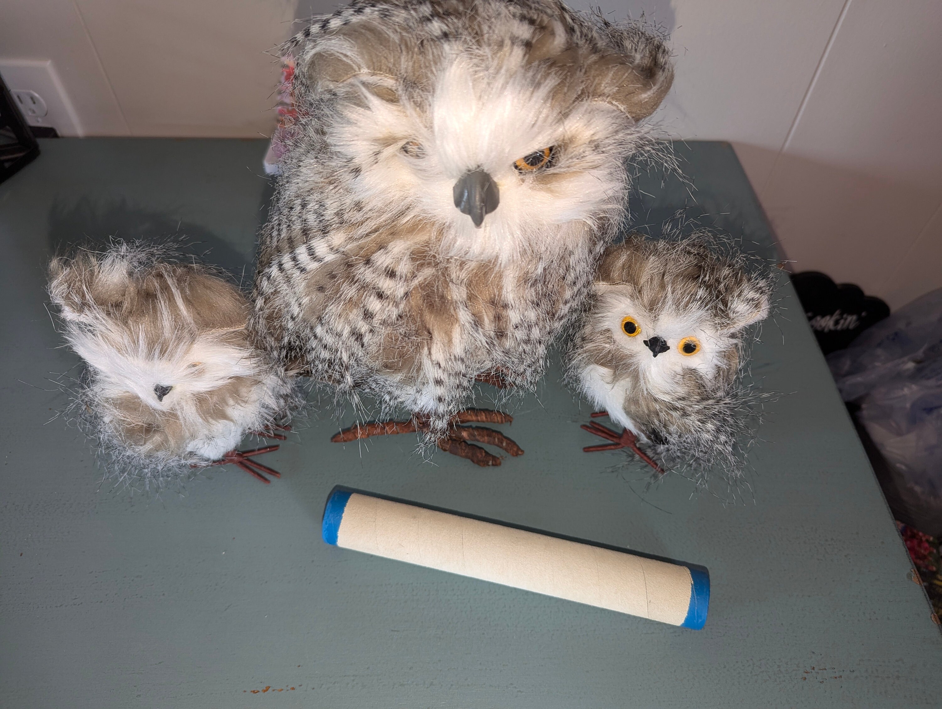 Set of 3 decor handmade owls