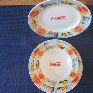 Coca-Cola plates and bowl set of 3