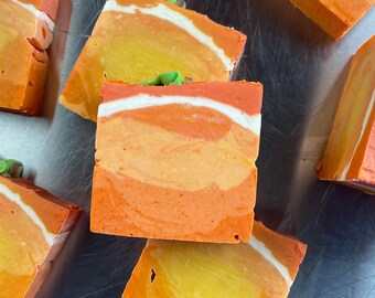Orange Essential Oil Soap | Handmade Olive Oil Soap with Orange Peel