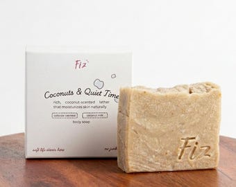 Jabón en barra de leche de coco y avena para manos y cuerpo / Jabón hidratante y humectante