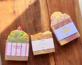 Fizzy Soaps Fall Collection – Pumpkin Pie, Matcha, Mango, Earl Grey (Handcrafted)
