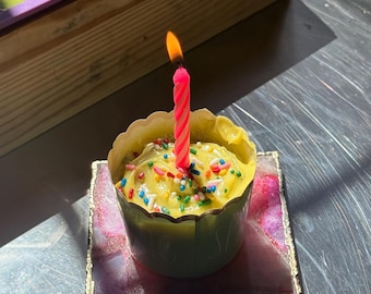 Regalo de cumpleaños para ella / Jabón con forma de cupcake de cumpleaños