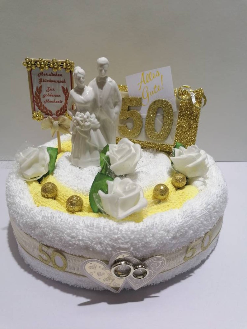 Goldene Hochzeit Torte aus Handtücher Handtuchtorte | Etsy