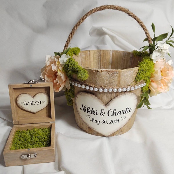 Bohemian Flower Girl Basket Etsy