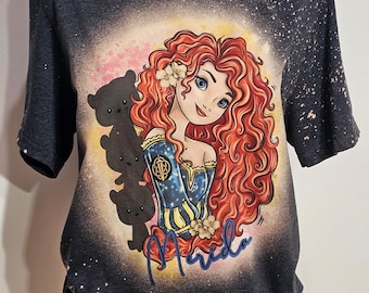 Camisa de princesa, camisa de princesa para niños, camisa de Mérida, princesa para niños, camisa de niñas, camisa blanqueadora personalizada